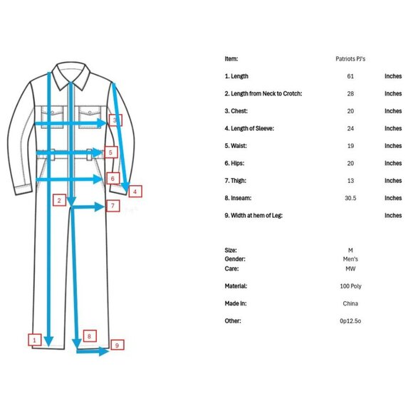 NFL Team Apparel New England Patriots Pajamas Mens M Unionsuit PJs Footies Blue - Picture 10 of 10